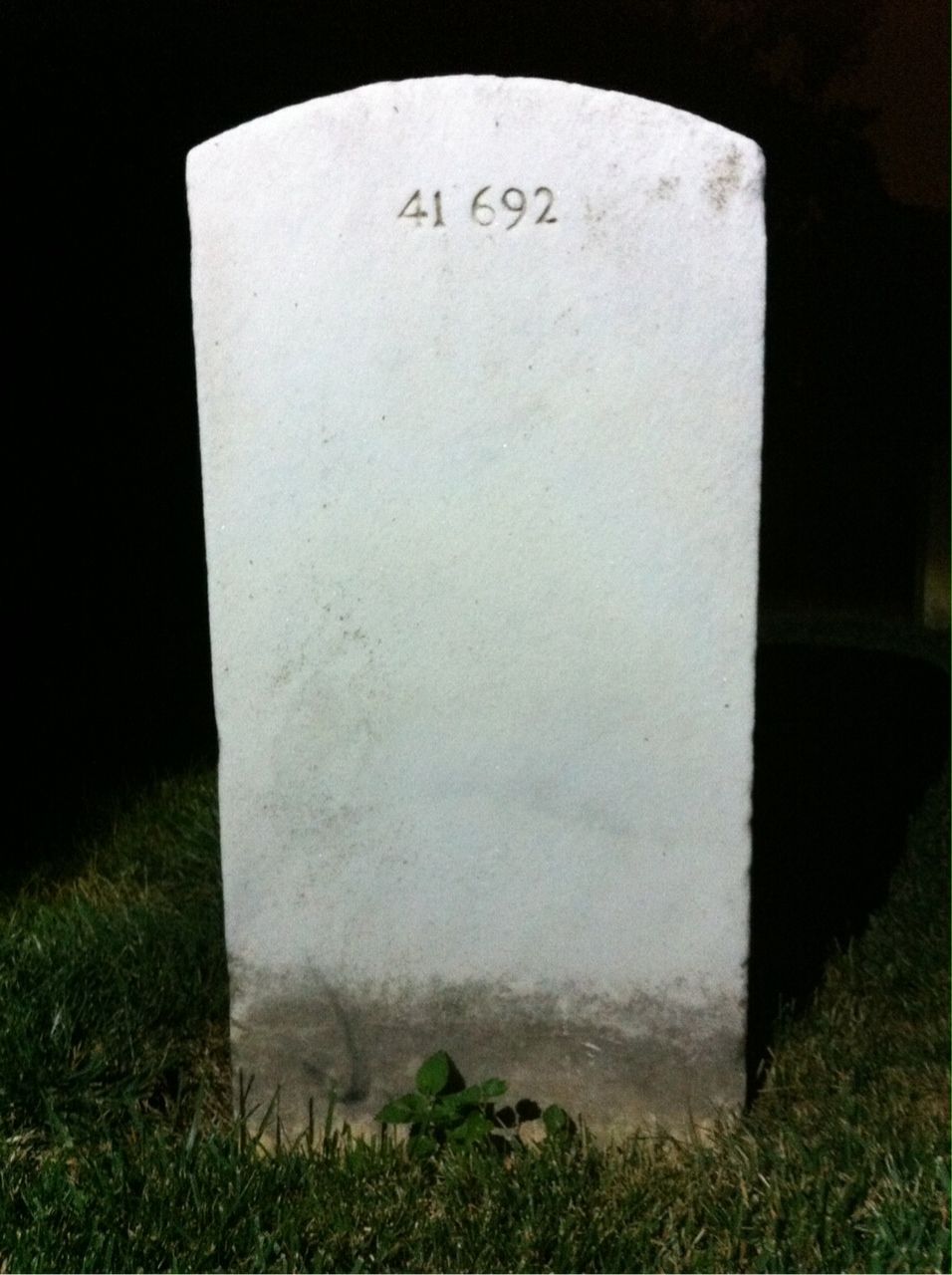 Back of headstone — Howard Allen