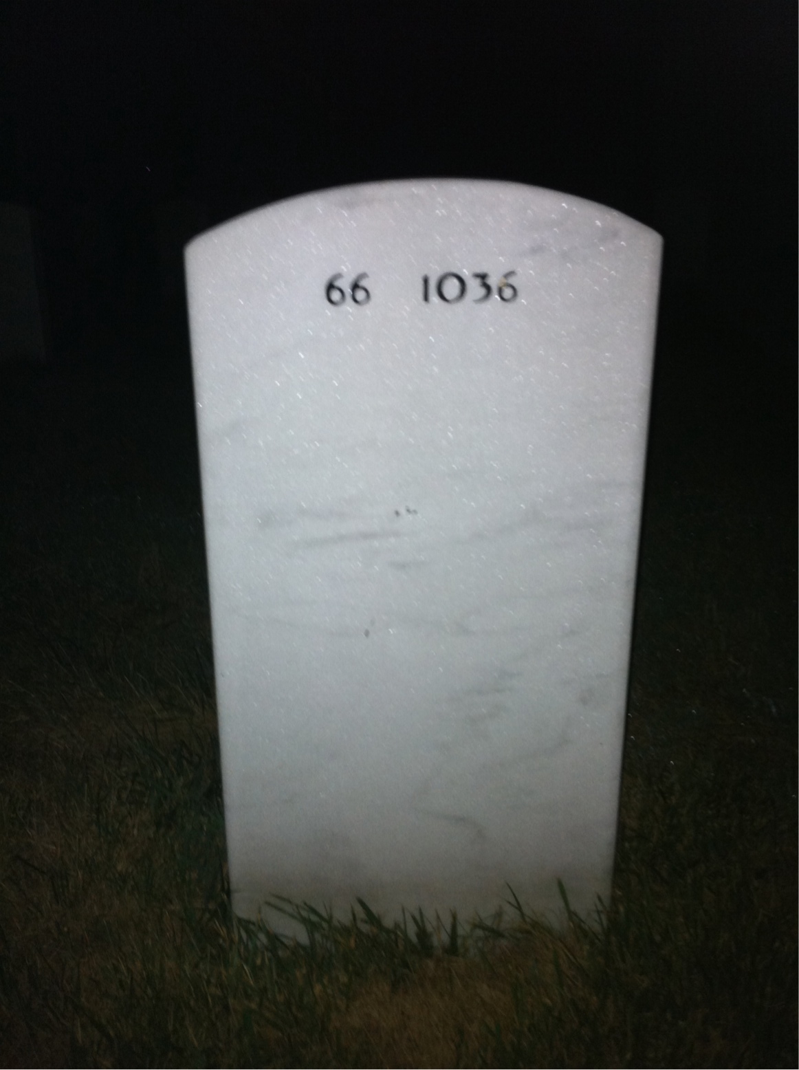 Back of headstone — Arthur Weth