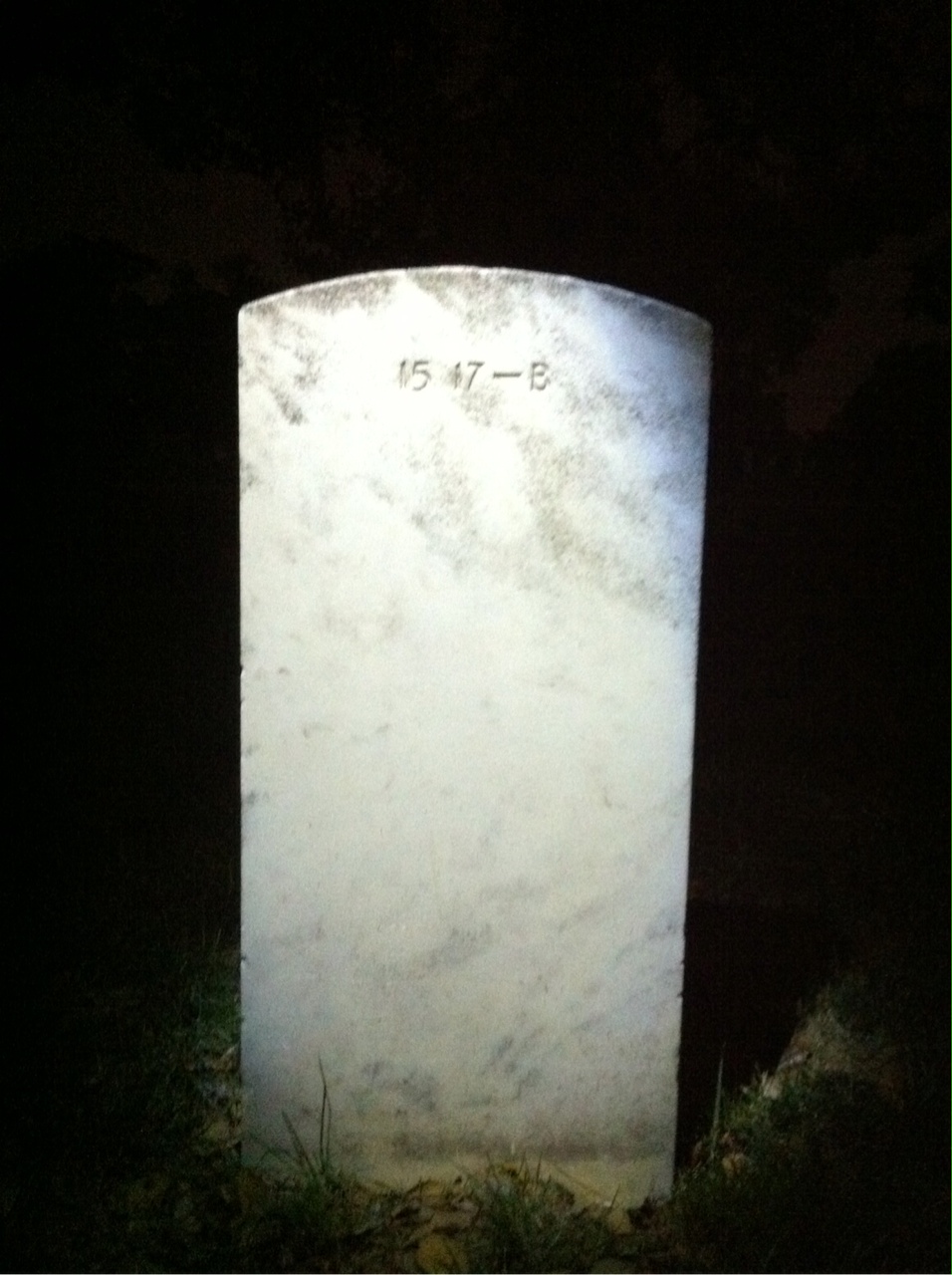 Back of headstone — William H Donnell
