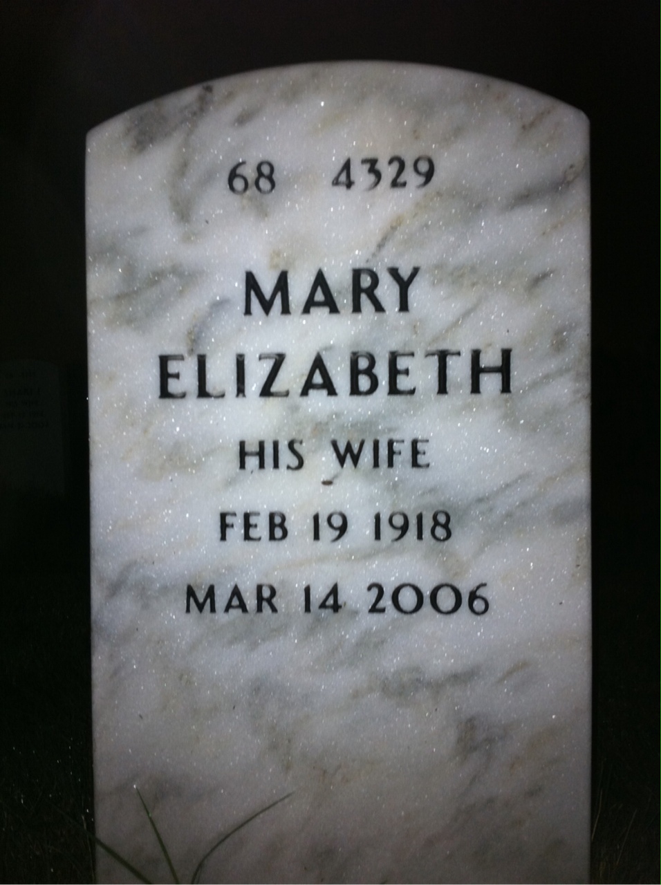 Back of headstone — William Loomis