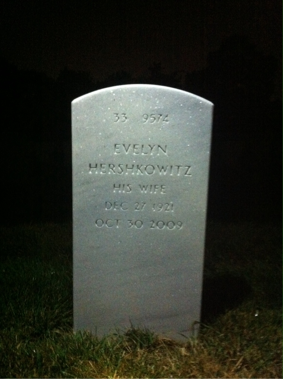 Back of headstone — Leonard Fischer