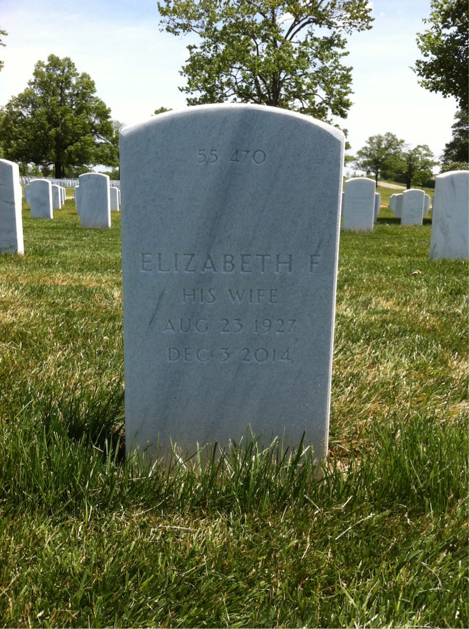 Back of headstone — Hunter Adams