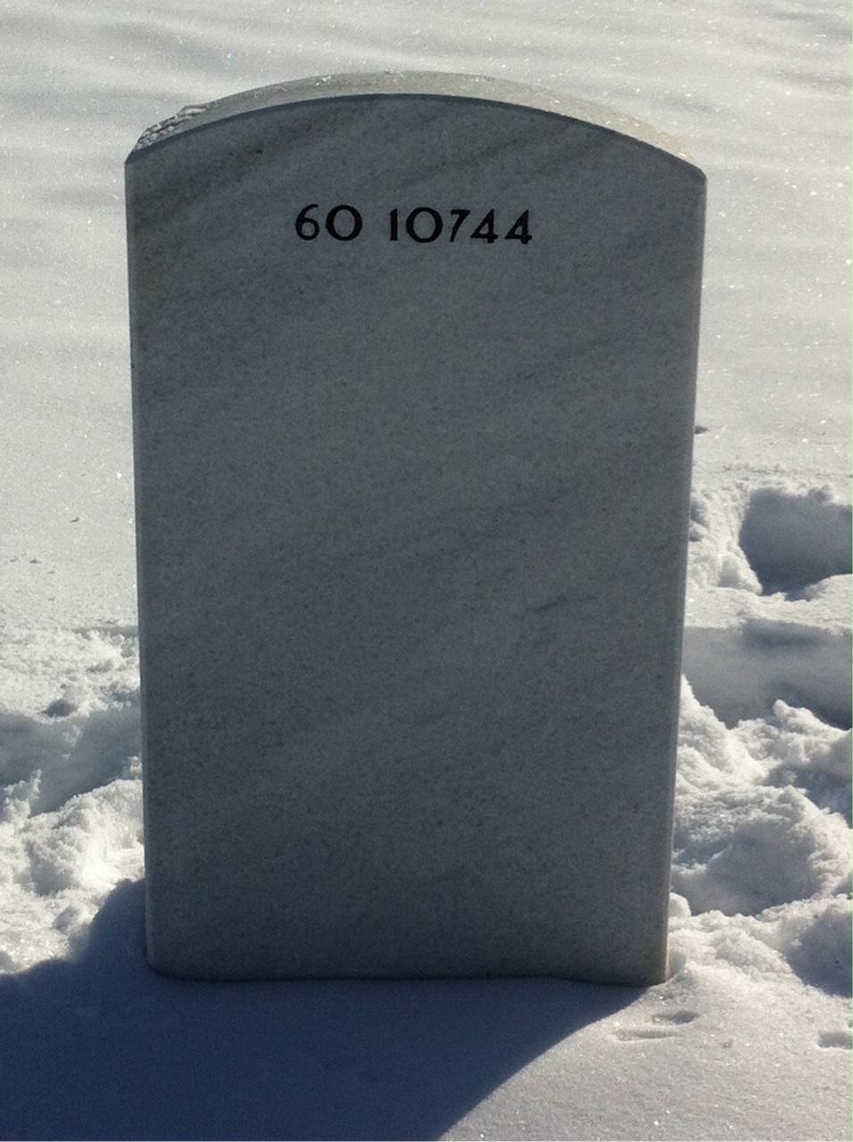 Back of headstone — William Baker