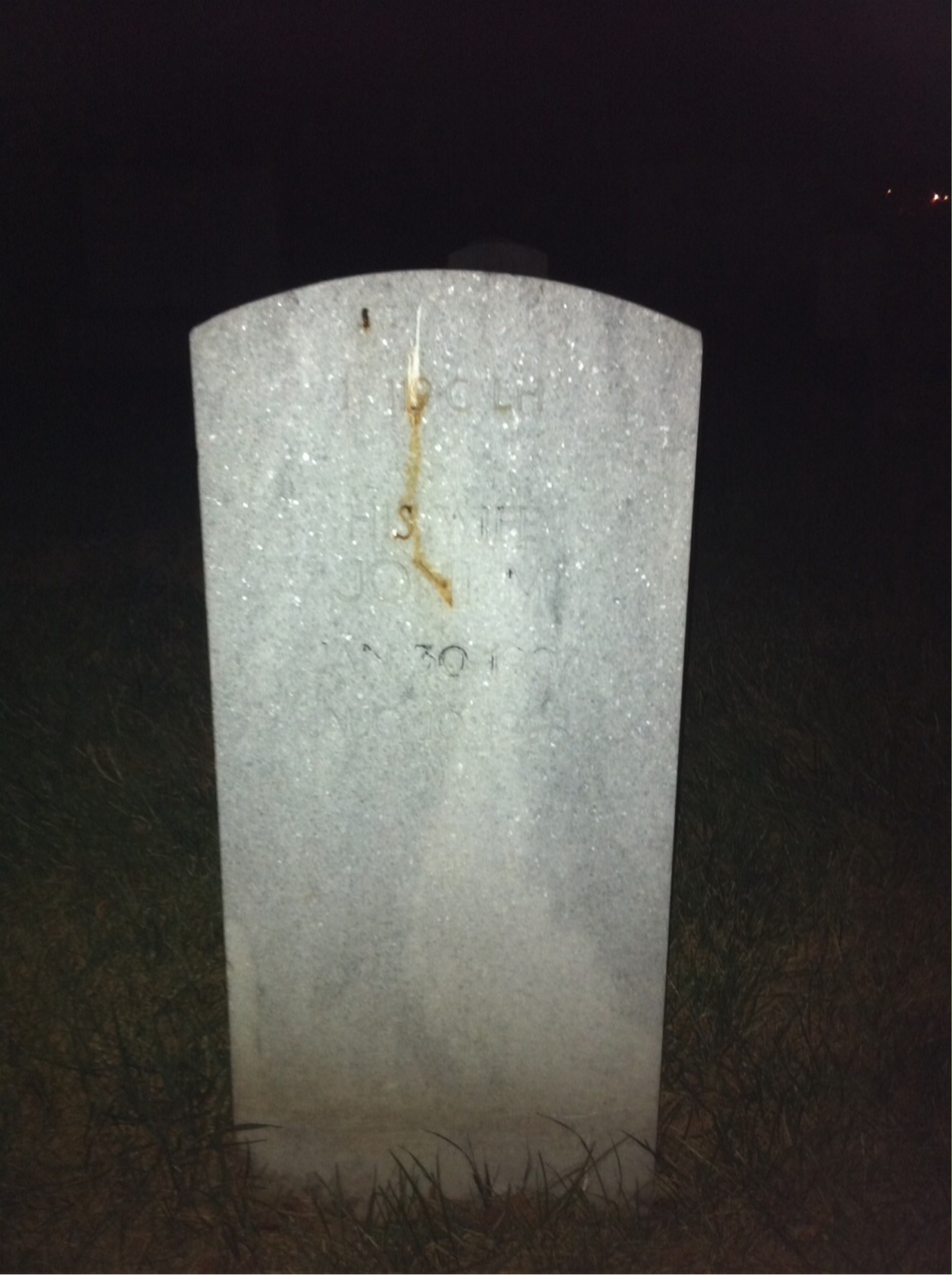 Back of headstone — Guy Morrow