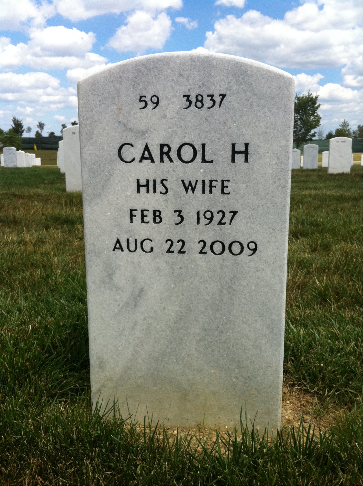 Back of headstone — William Broady