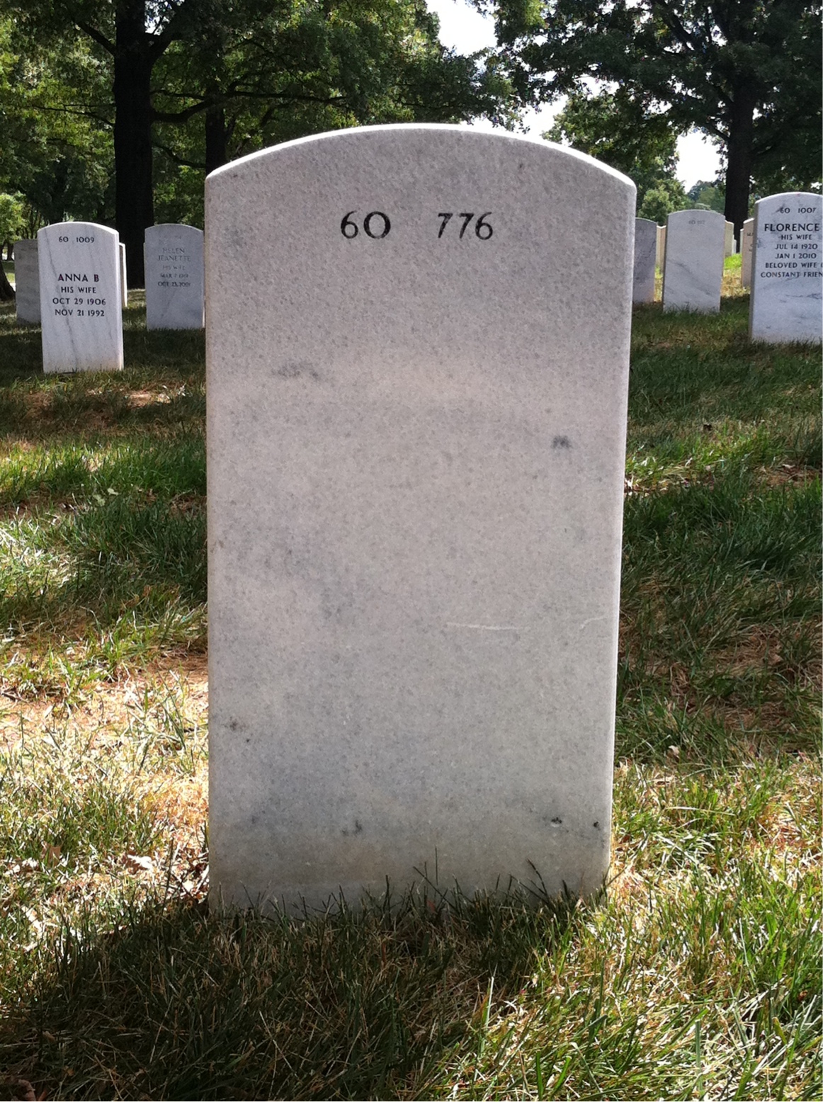 Back of headstone — Albert Mcguire