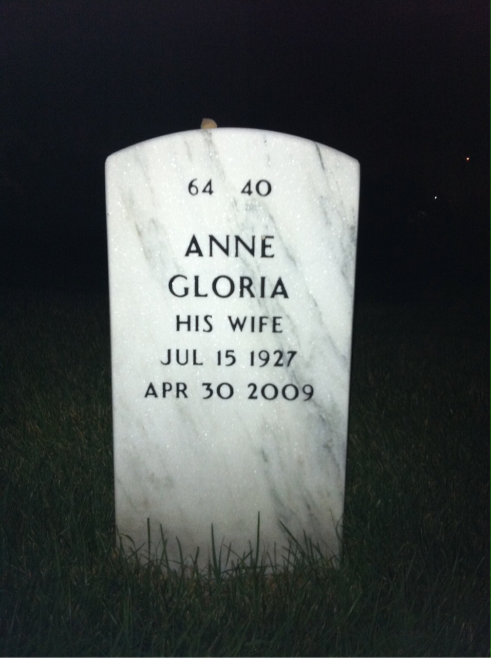 Back of headstone — Robert Lachaussee