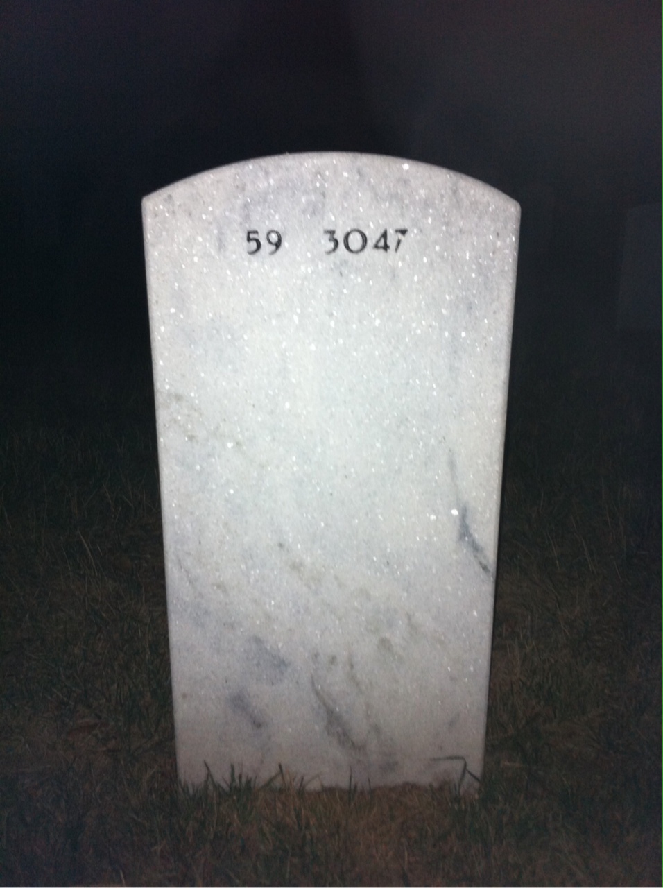 Back of headstone — William Hutchins
