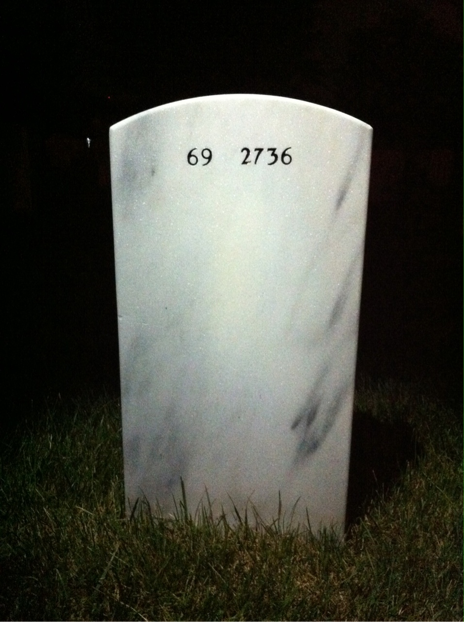 Back of headstone — Theodore Mecca