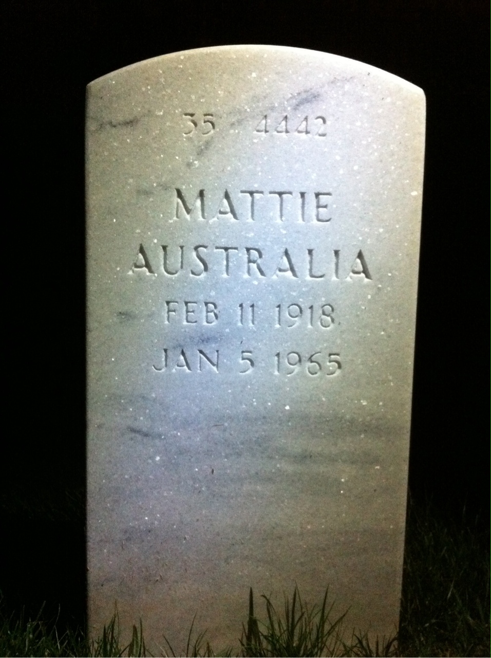Back of headstone — George Devaughn Lewis