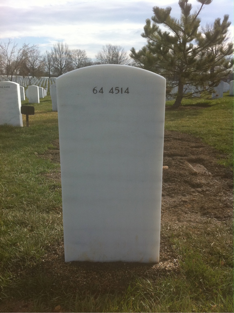 Back of headstone — Richard Baker