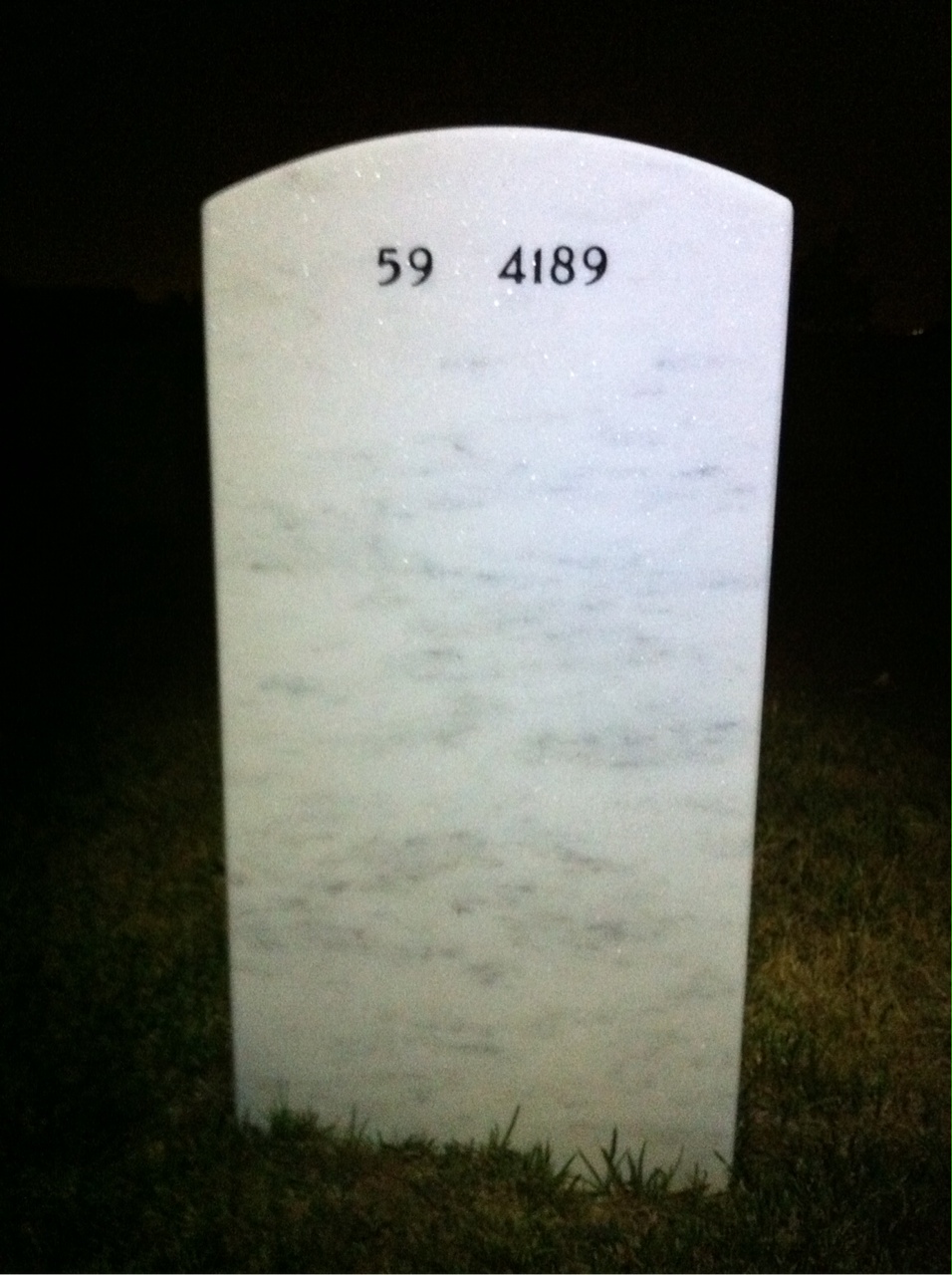 Back of headstone — Alan Bradbury