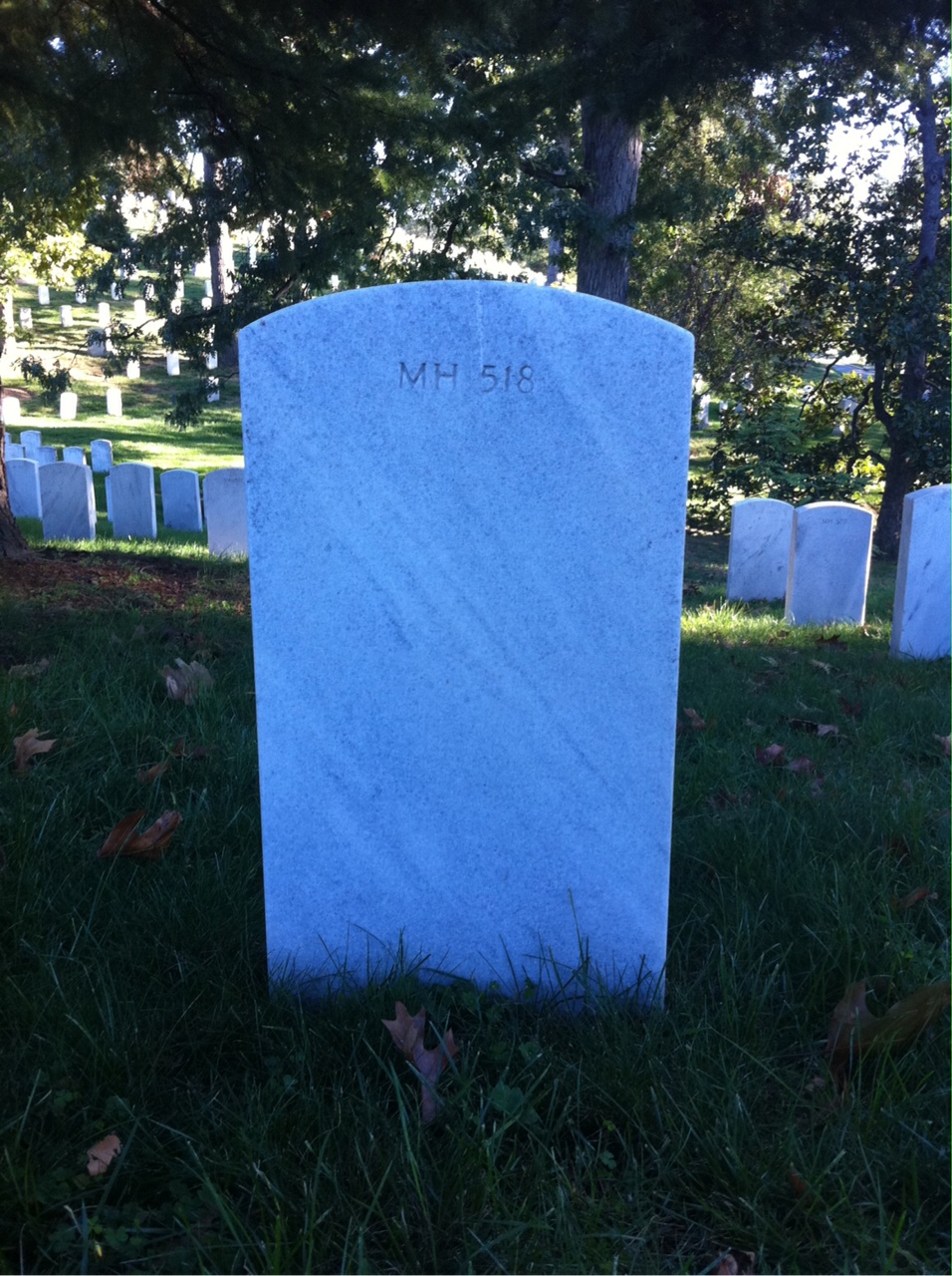 Back of headstone — William D Cronin