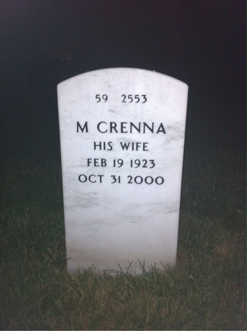 Back of headstone — Richard Thompson
