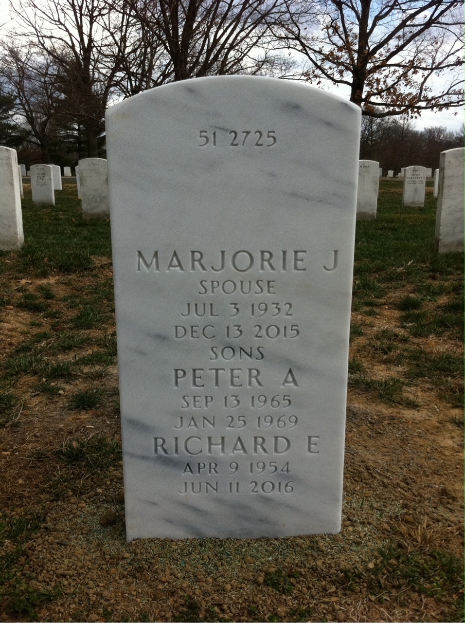 Back of headstone — Robert Hearne