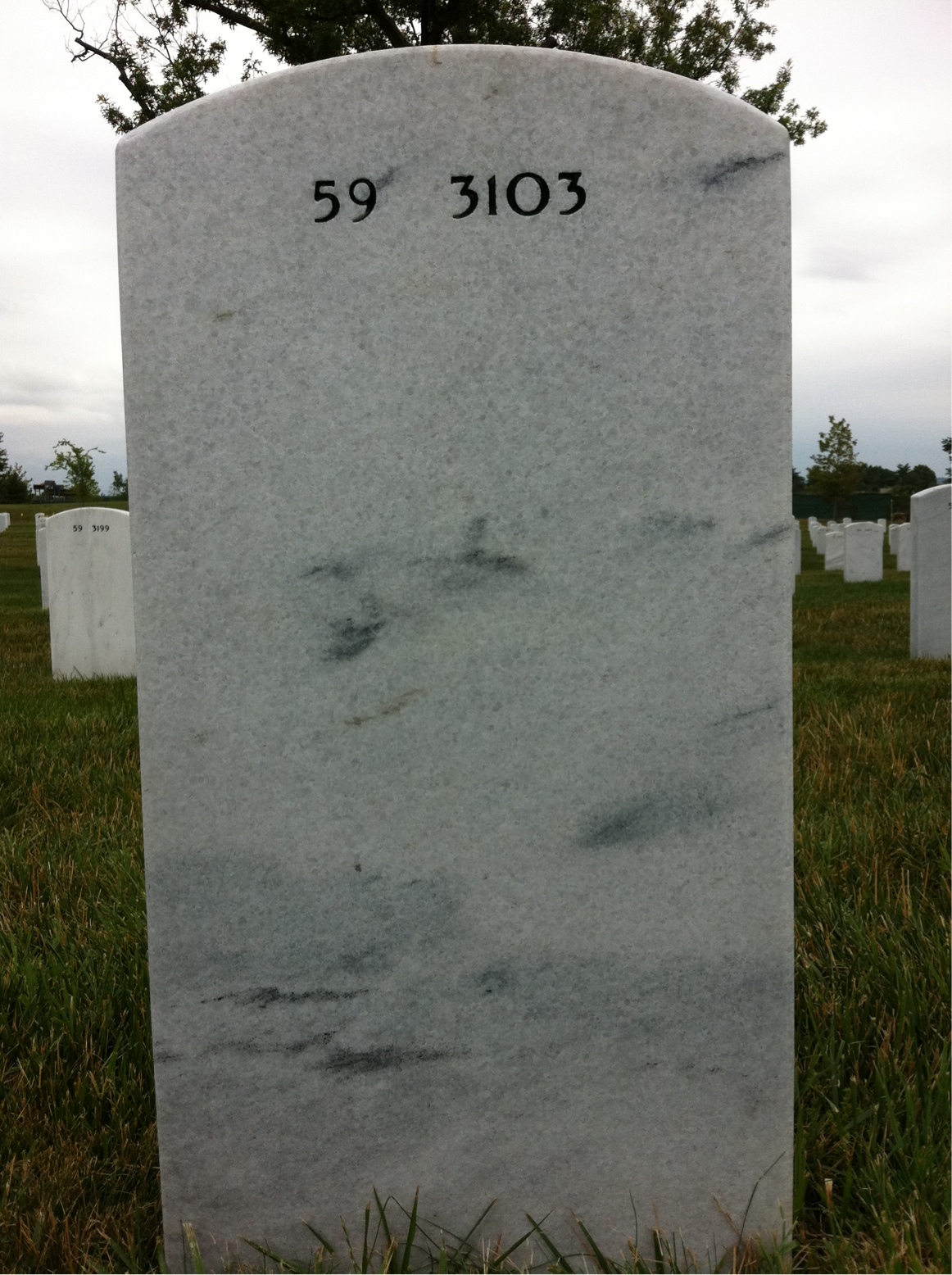 Back of headstone — Billy Spangler