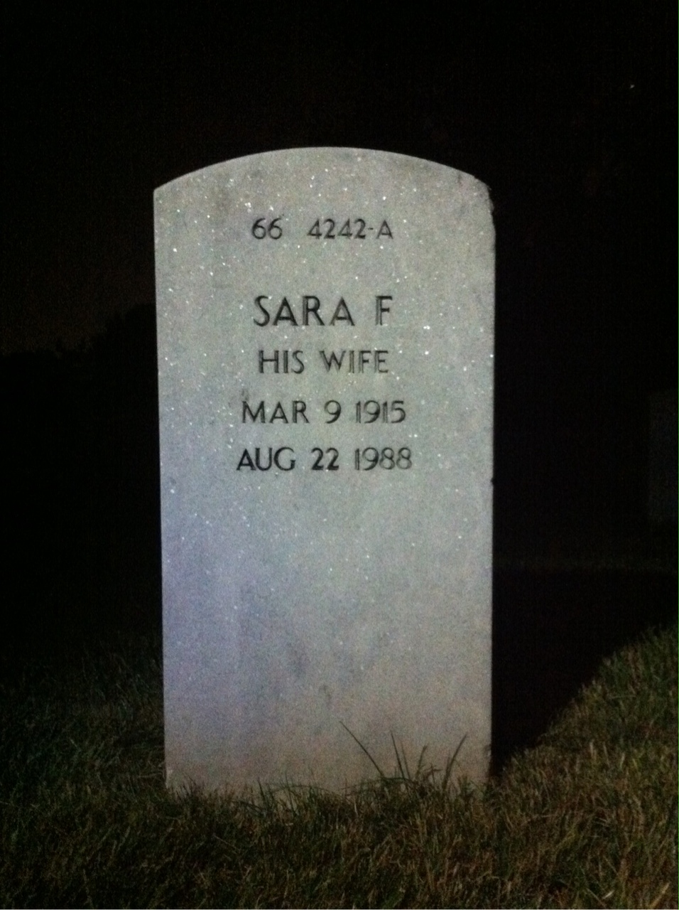 Back of headstone — William Leverette