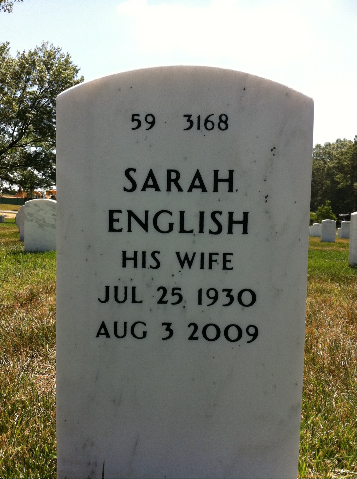 Back of headstone — Walter Albrecht