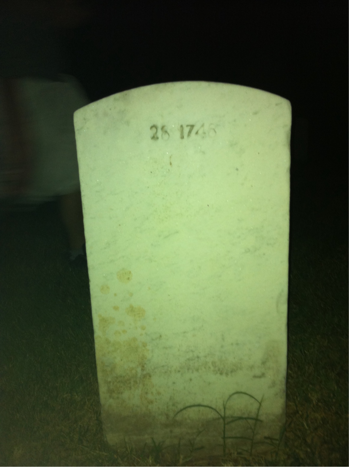 Back of headstone — David Croft