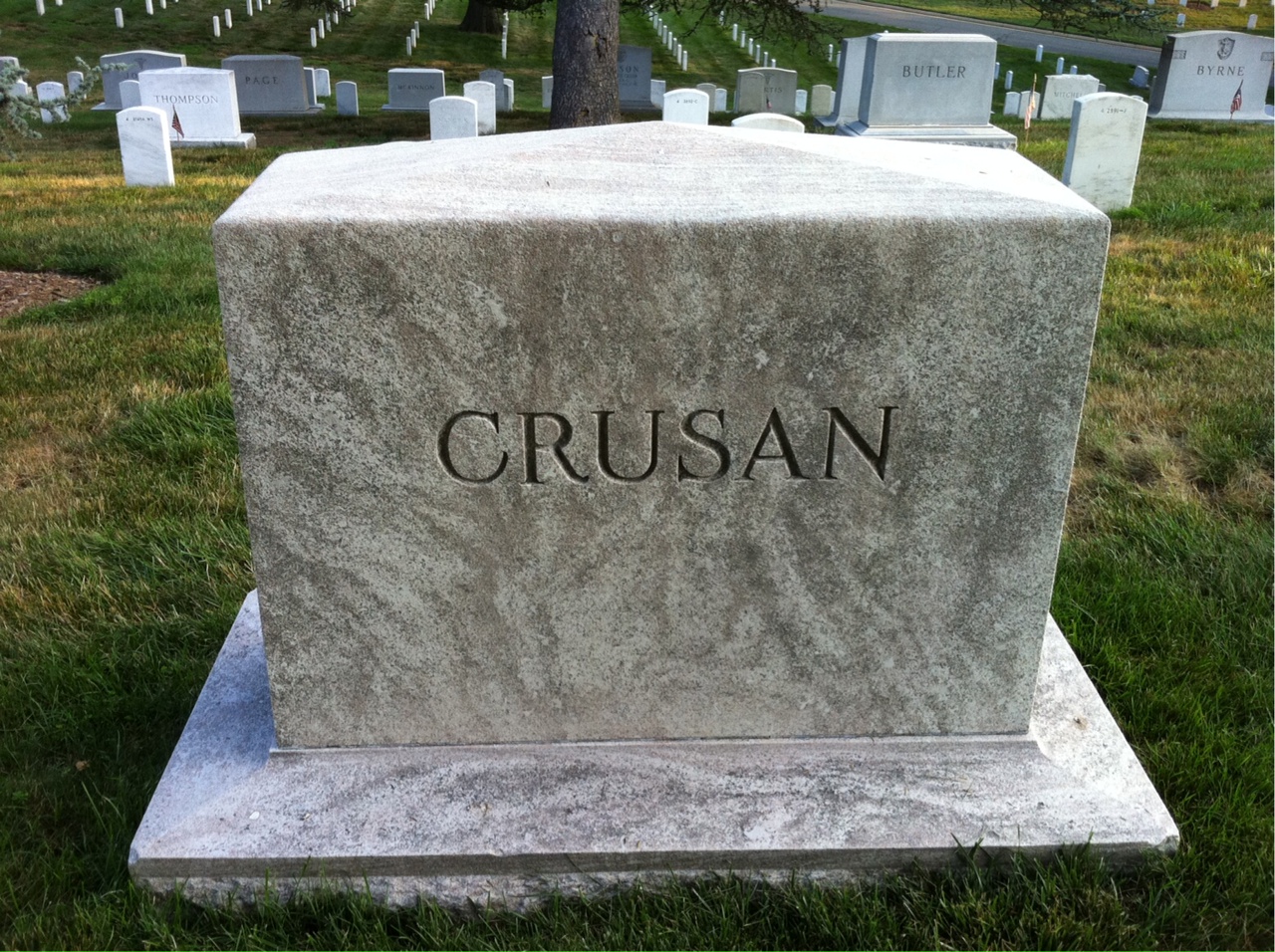 Back of headstone — Clyde Boyd Crusan
