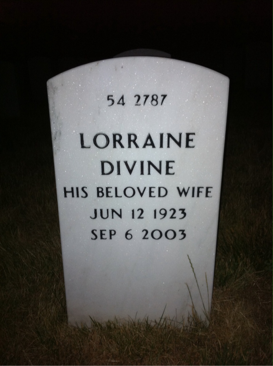 Back of headstone — Roy Somers
