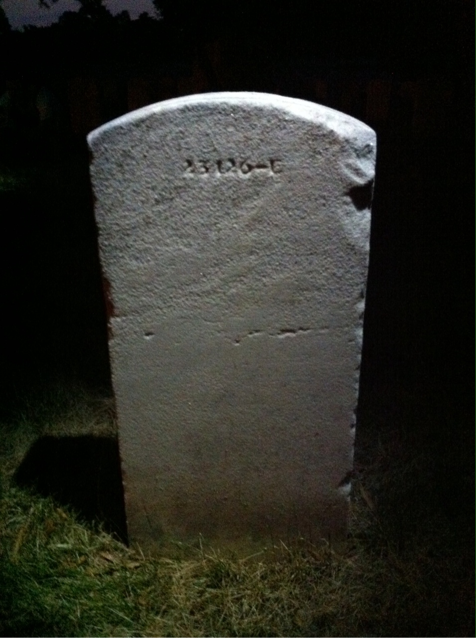 Back of headstone — John Albright