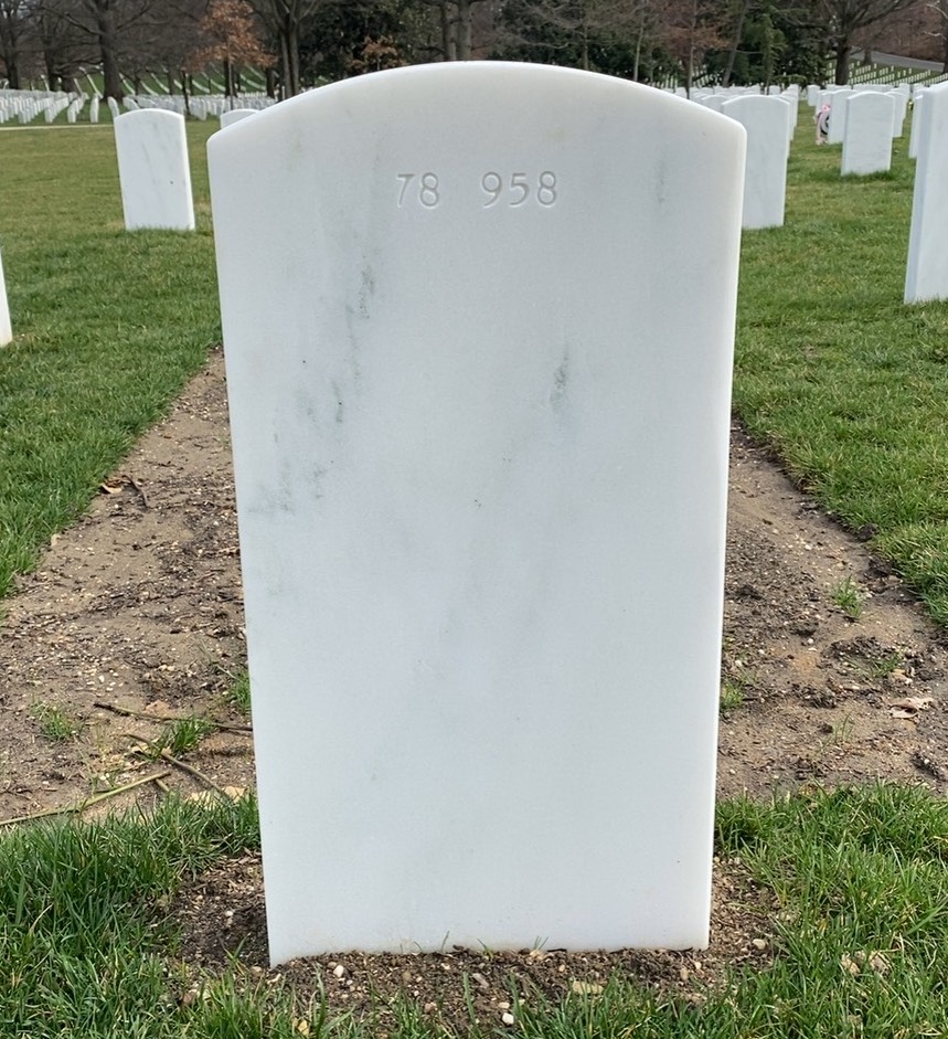 Back of headstone — William Patrick Long