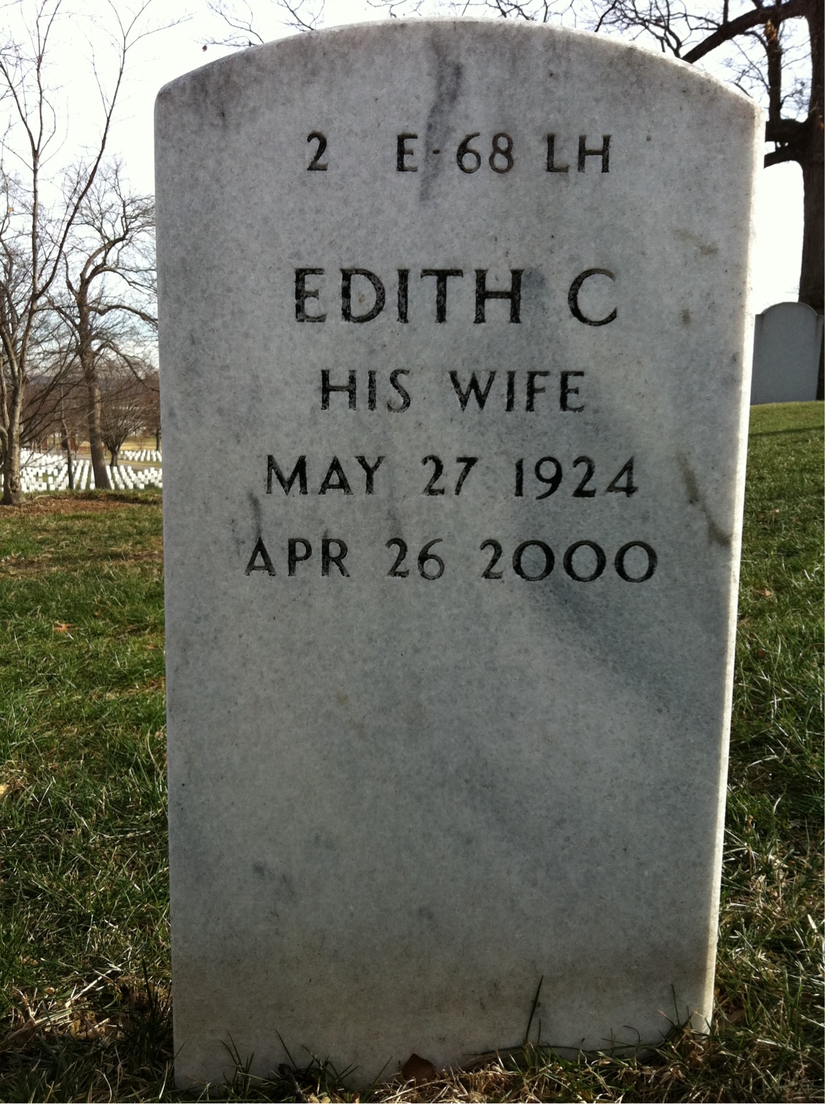 Back of headstone — George Hoop