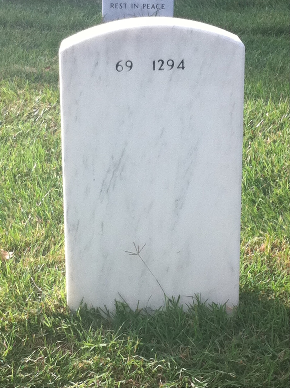 Back of headstone — Douglas Beatty