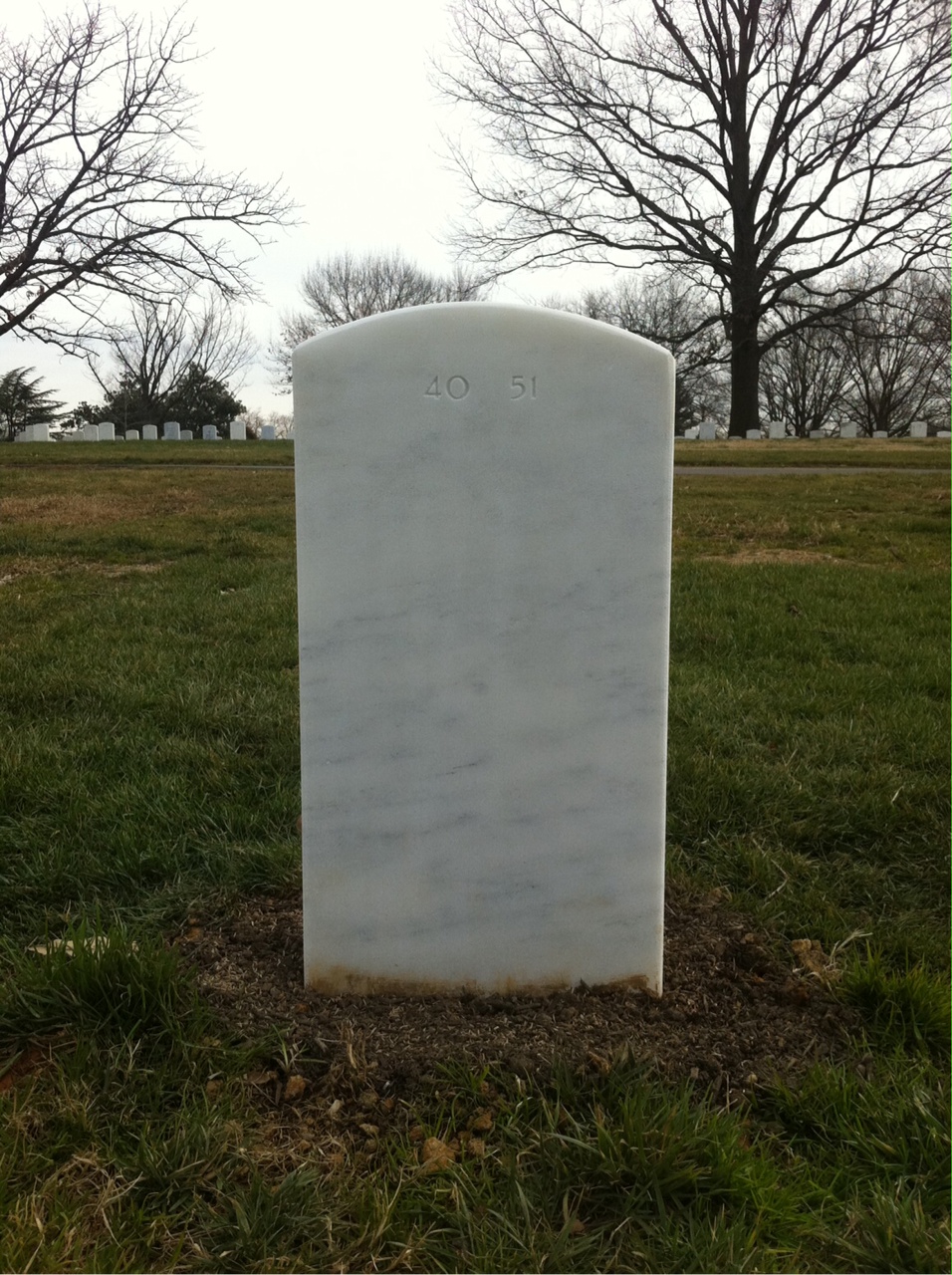 Back of headstone — William David Ritchie