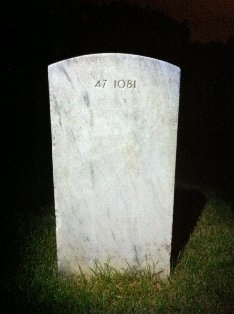Back of headstone — William B Kenna