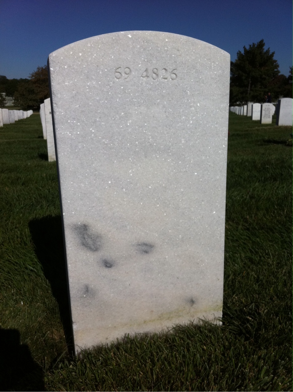 Back of headstone — John M Quin