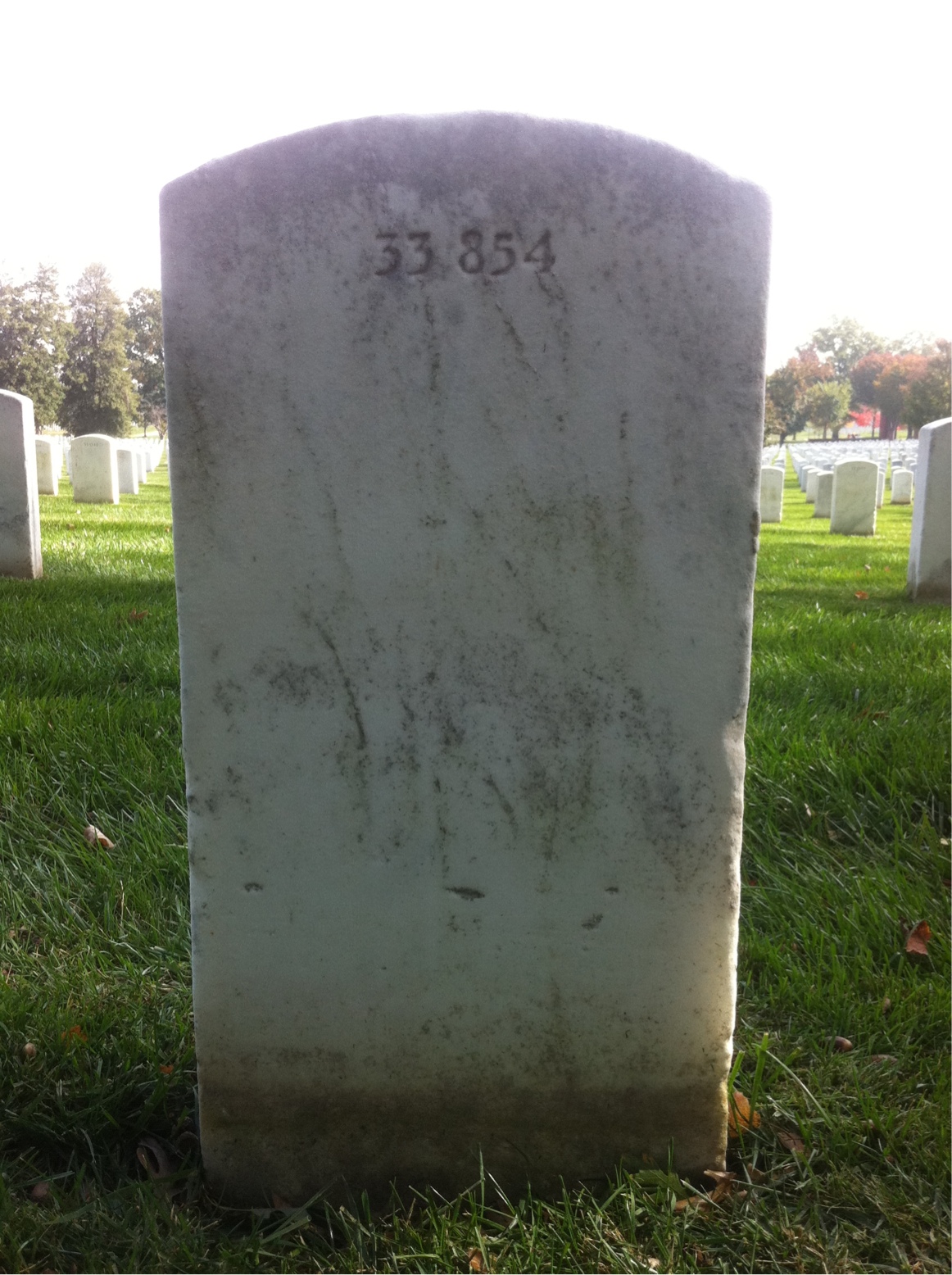 Back of headstone — Perley Moore