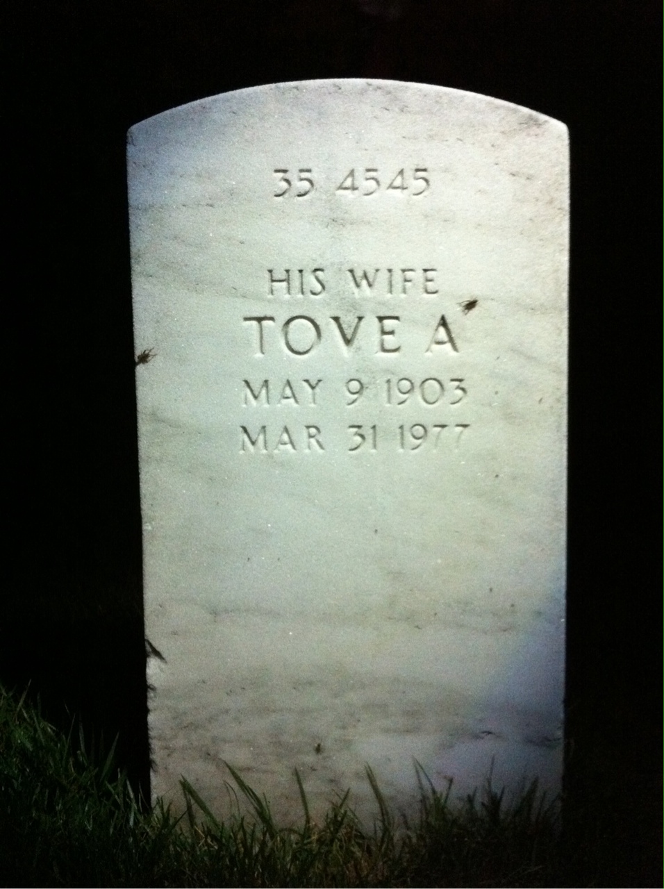 Back of headstone — Archibald Mixson