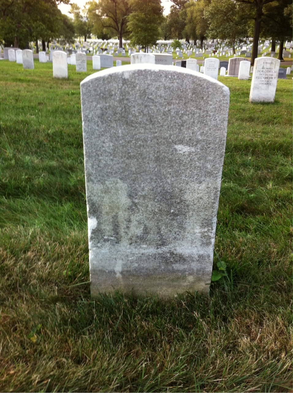 Back of headstone — John Blake