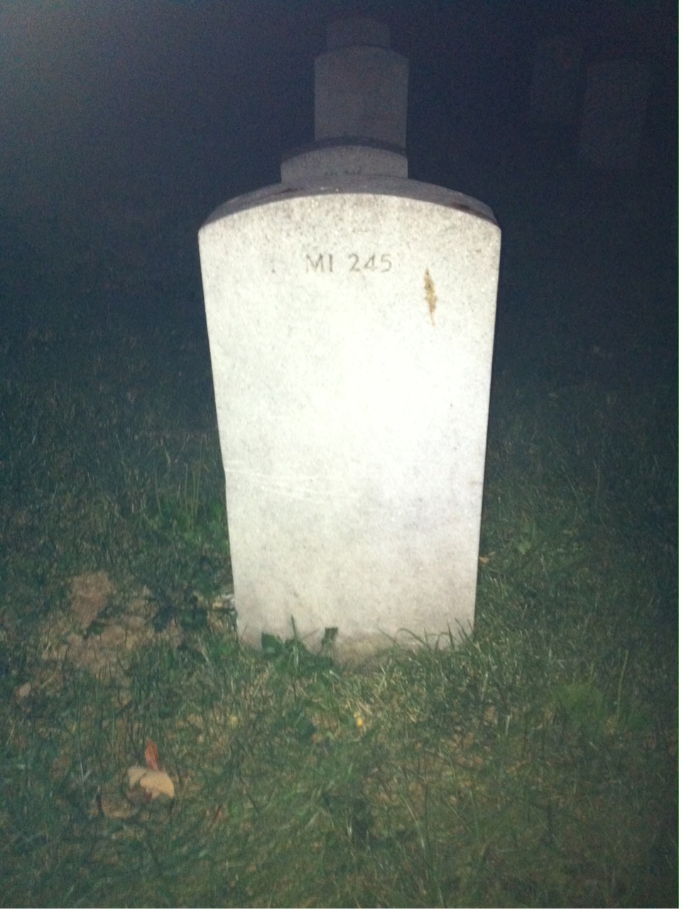 Back of headstone — John Mitchell