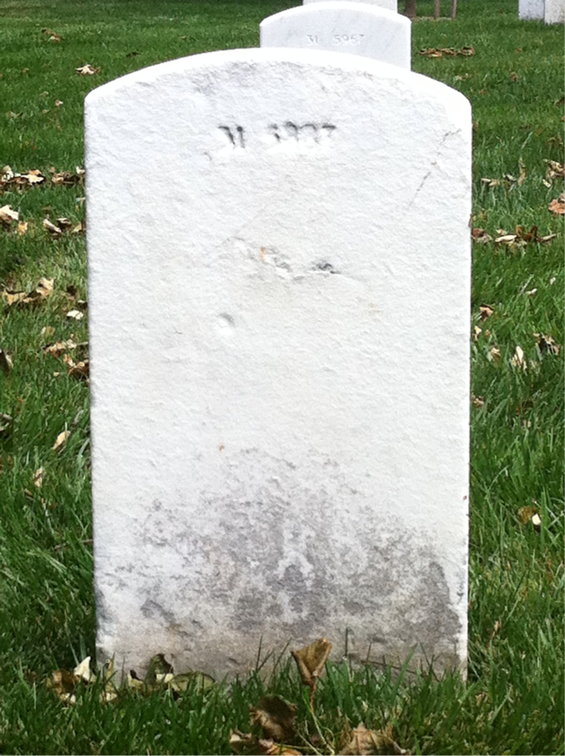 Back of headstone — Charles Bailey