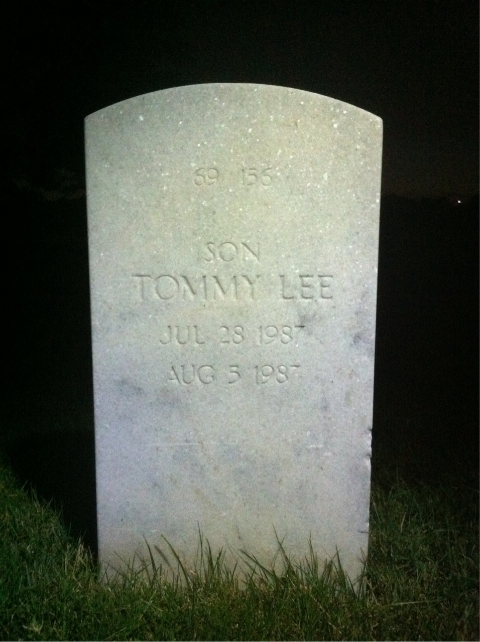 Back of headstone — Tommy Lee Walker