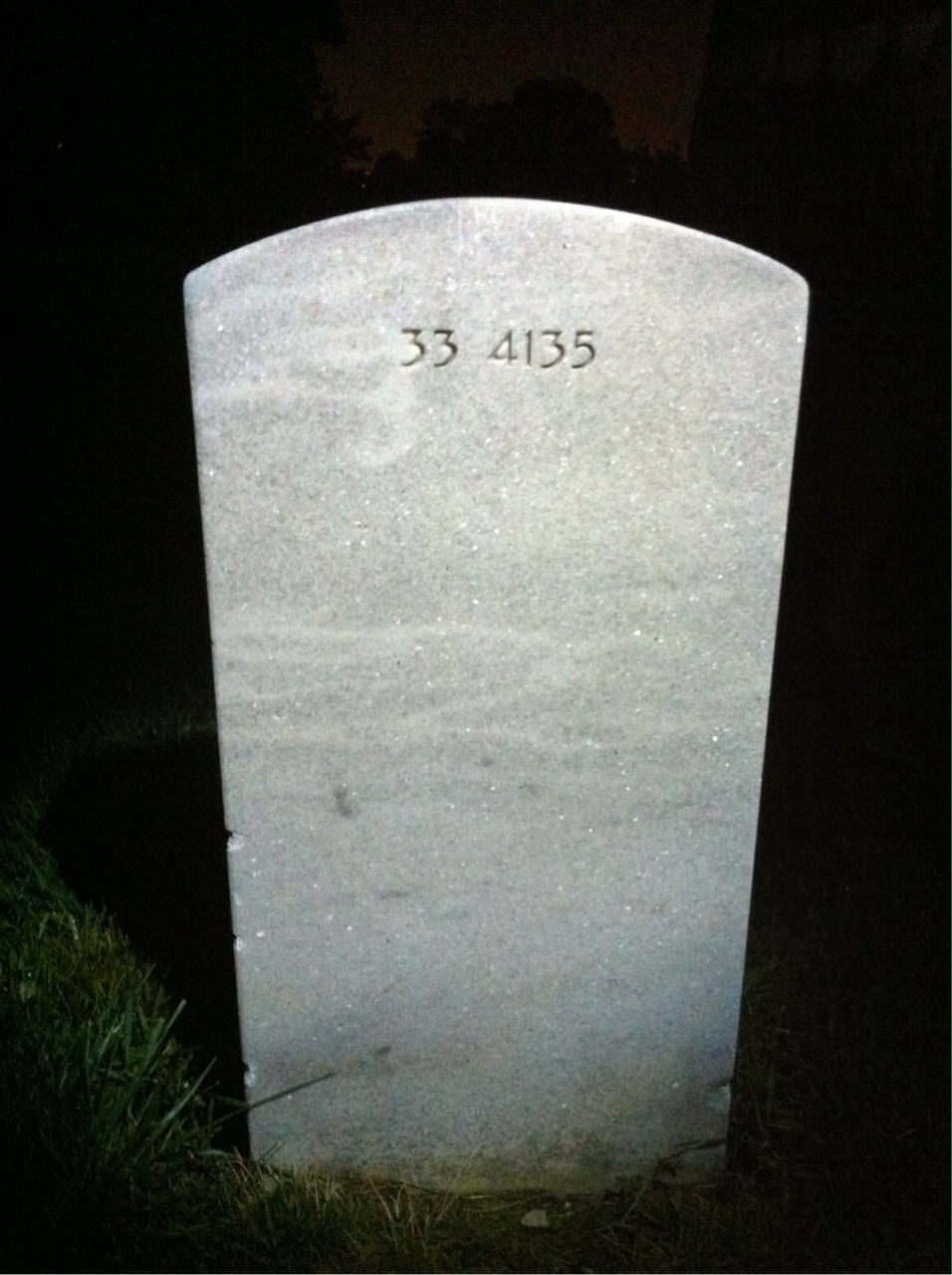 Back of headstone — Helene Arlington