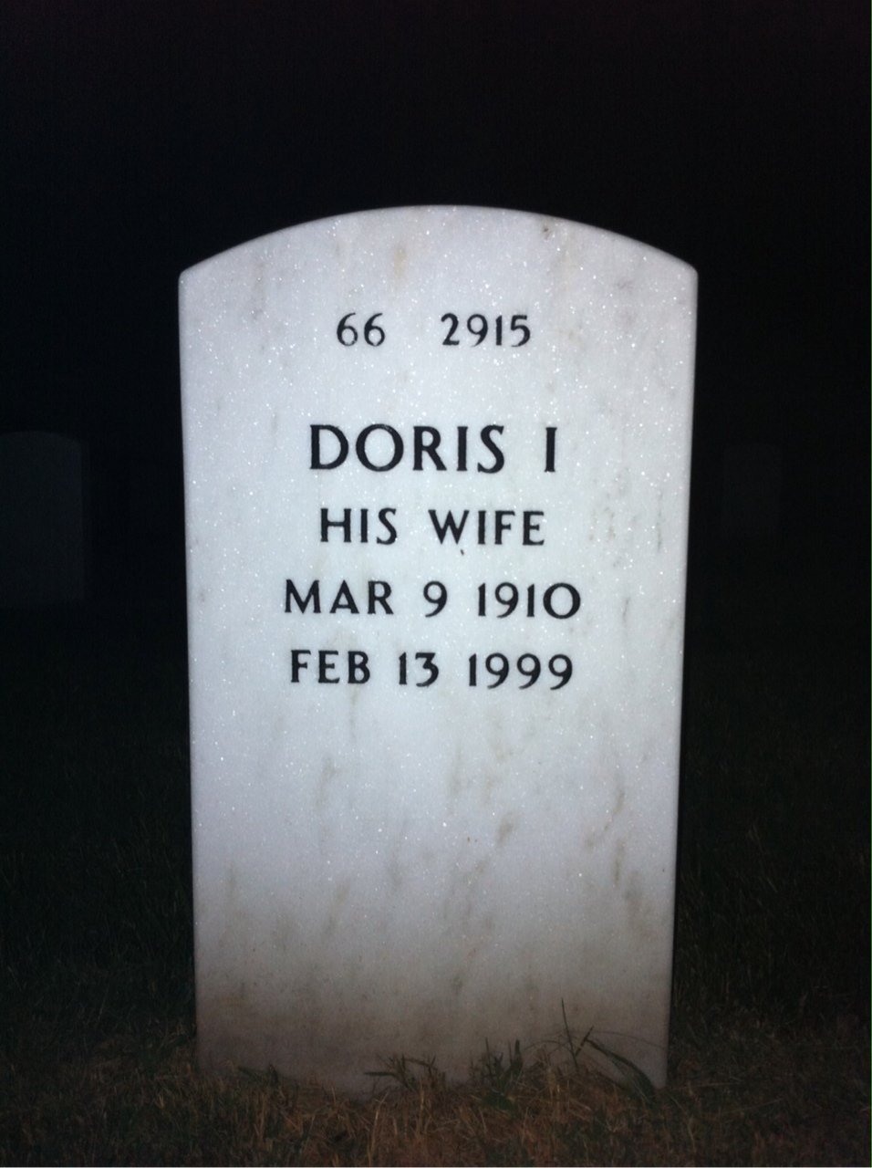 Back of headstone — George Hall