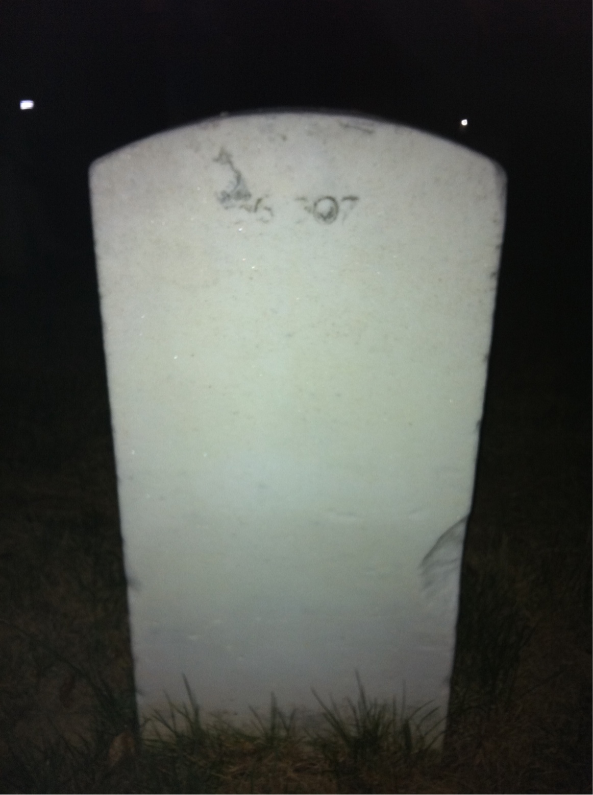 Back of headstone — Jesse Baker