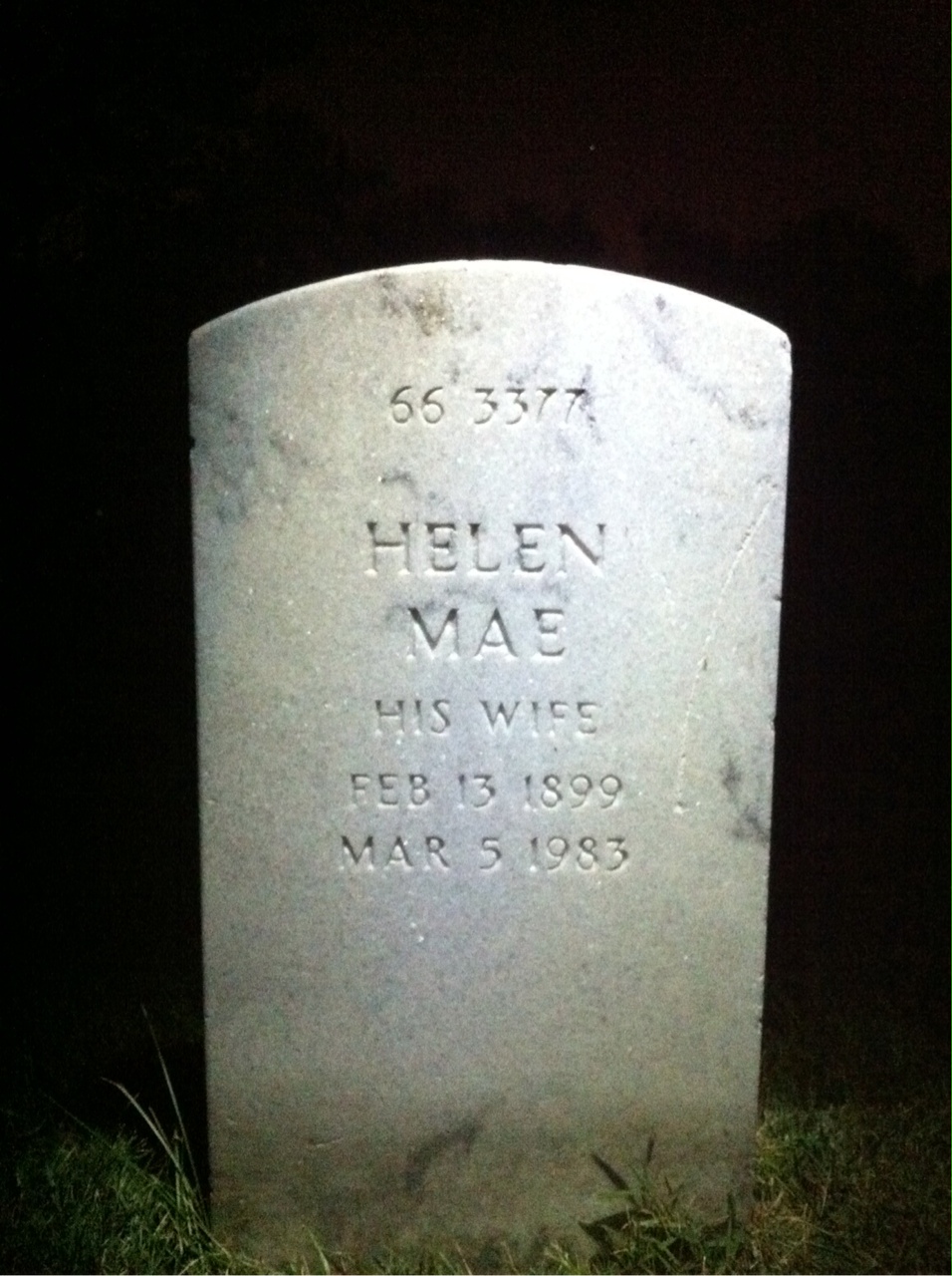 Back of headstone — Samuel Custer Eaton
