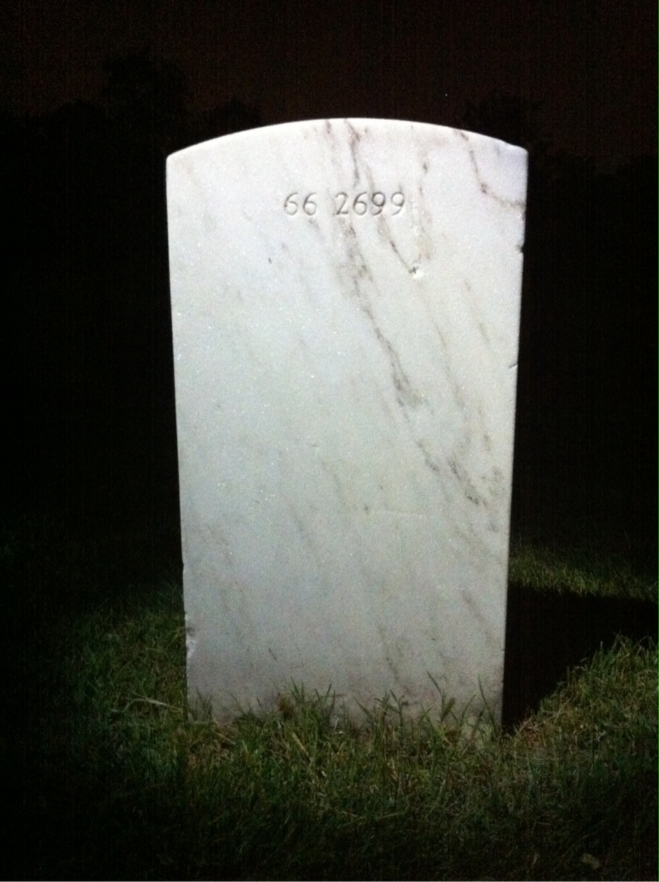 Back of headstone — George Anderson