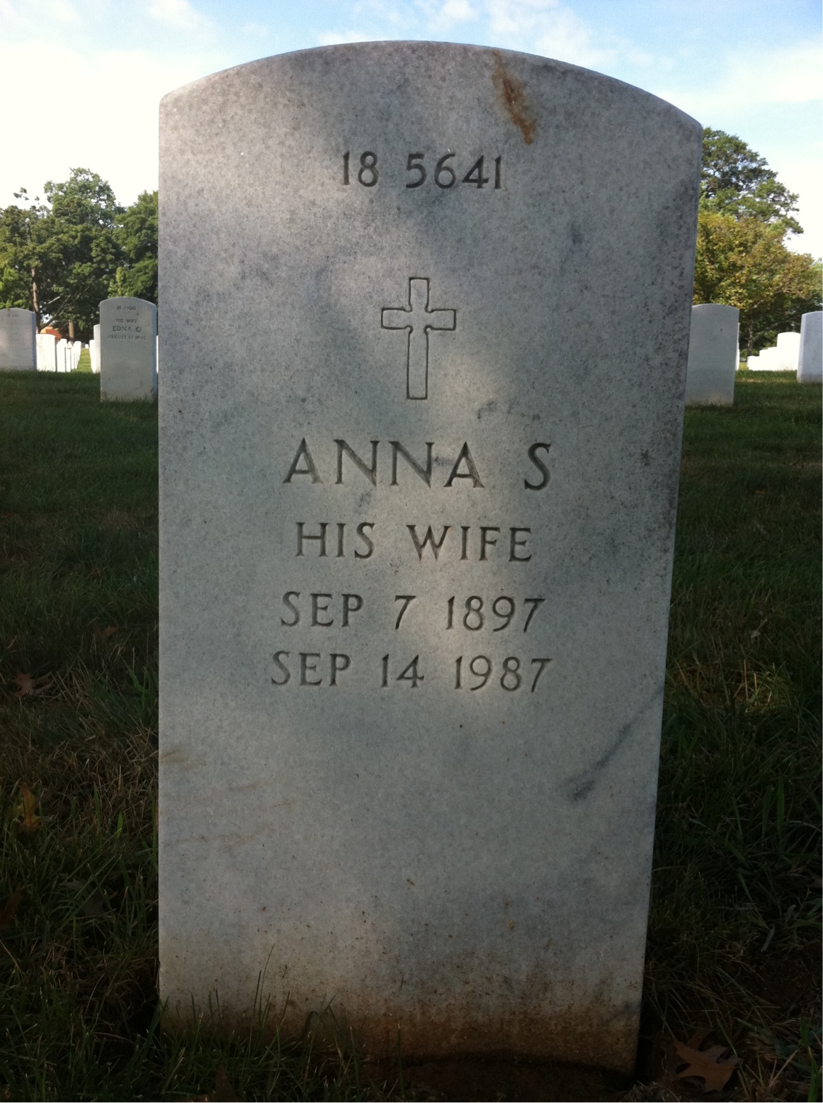 Back of headstone — Anna Boiko