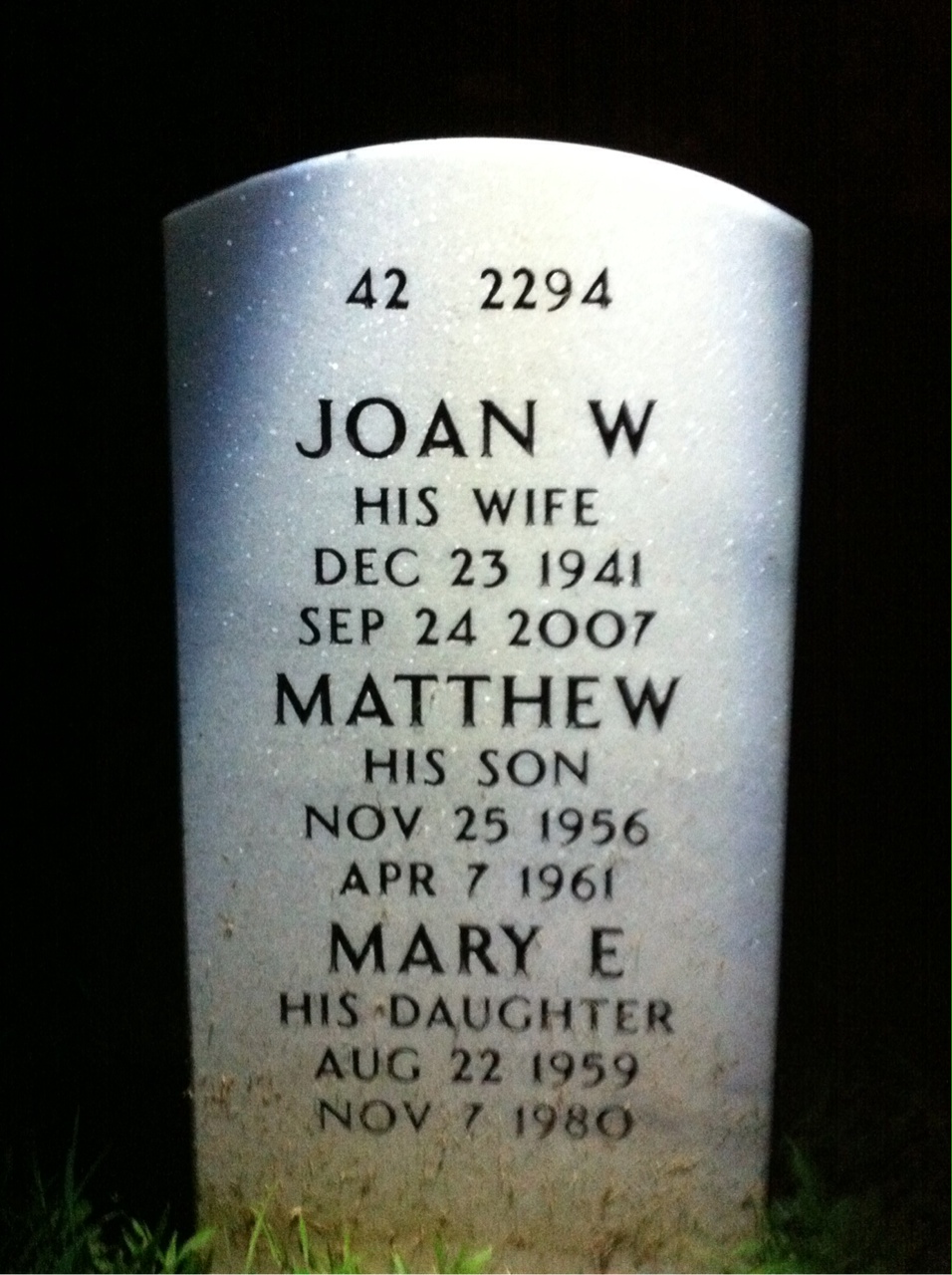 Back of headstone — James Ferguson