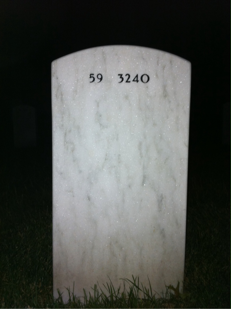 Back of headstone — Clarence Marshall