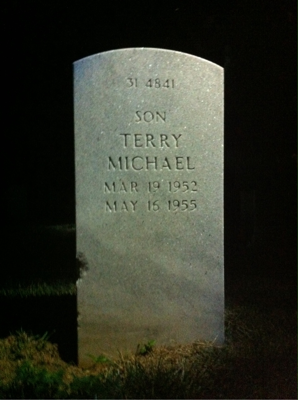 Back of headstone — Douglas Brandon