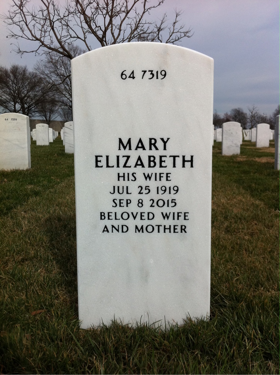 Back of headstone — Joseph Morrissey