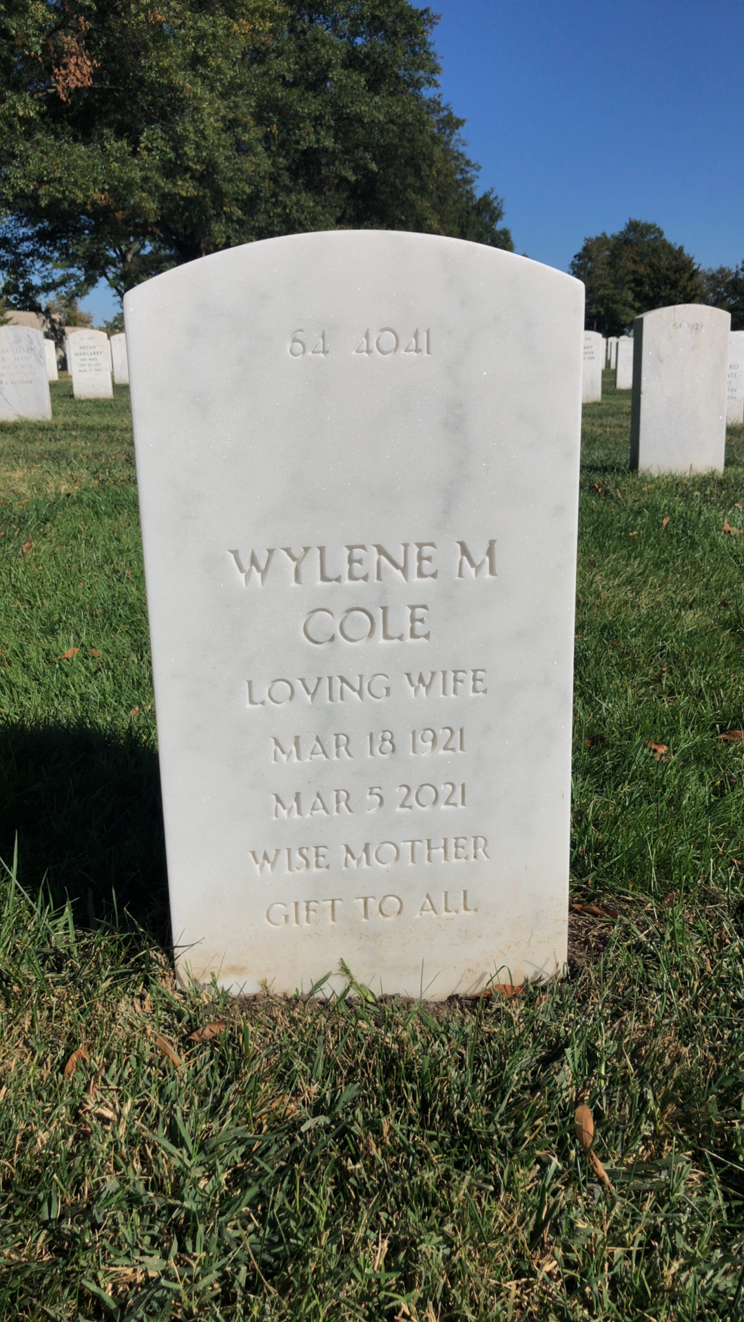Back of headstone — Edgar Hoffman
