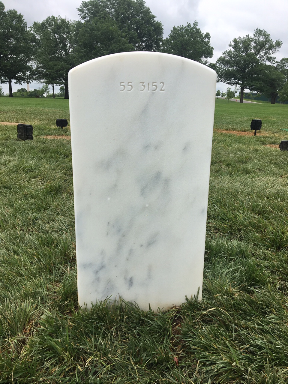 Back of headstone — William Adams